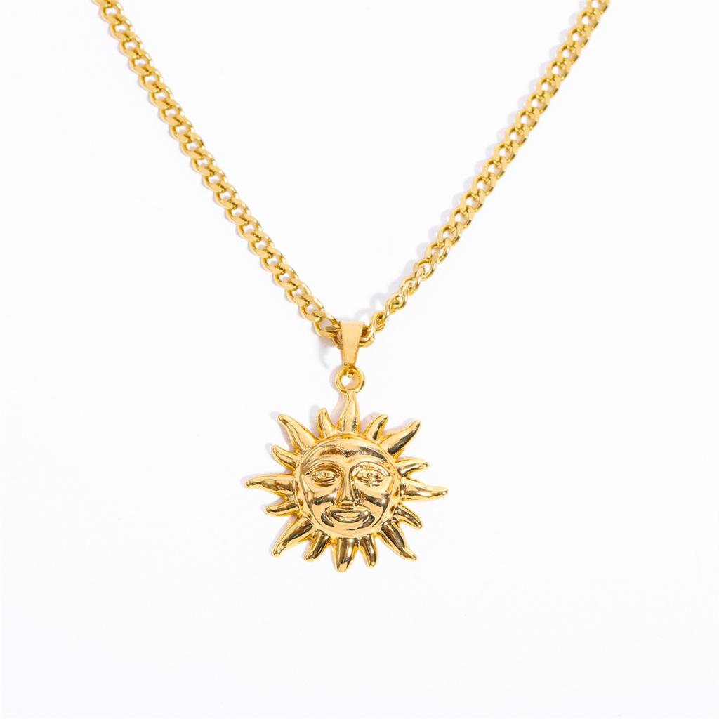Sun Pendant Necklace Stainless Steel Jewelry Gift