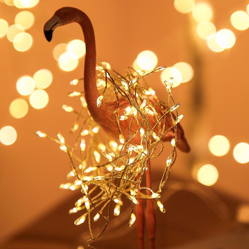 Christmas LED Firecracker Copper Wire String Lights - Battery-Powered Colorful Decorative Lights for Gift Boxes and Tree Hanging