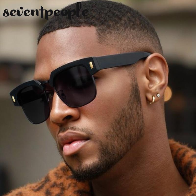 Vintage Oversized Square Sunglasses Men Luxury Brand Classic Outdoor Driving Punk Sun Glasses For Male Trendy Shades UV400