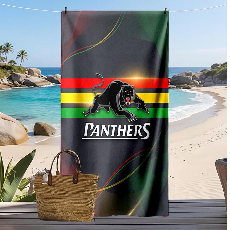 Penrith Panthers Print Beach Towel Soft Portable Quick?dry Towel For Pool Summer Vacation Outdoor Sport