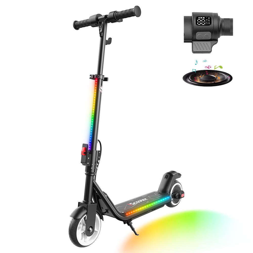iScooter IK3MAX Kids Electric Scooter 200W Motor 4.5Ah Solid Tires Foldable & Height Adjustable 3-Speed  Electric Scooter for Kids