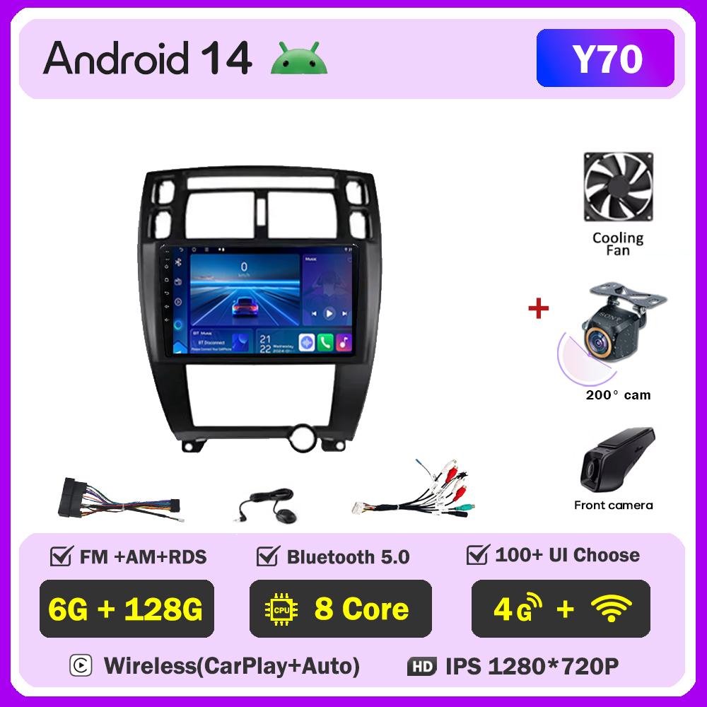Car Radio Player Android 14 For Hyundai Tucson 1 2004 Carplay Auto Screen Wireless Android Auto Intelligent Car Systems 5G Wifi