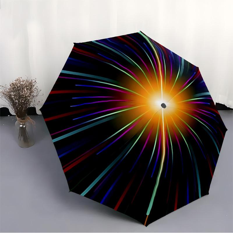 1pc Cosmic Burst Automatic Open/Close Folding Umbrella - Compact 8-Rib Design, Daily Use, Perfect Gift for Friends & Family yy251124200
