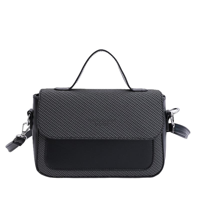 

Fashion bag women s new spring and summer simple temperament small square bag texture niche single shoulder oblique span bag чёрный