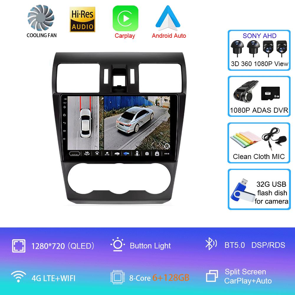 Car Radio Android 14 Carplay Multimedia Player For Subaru Forester 4 SJ XV WRX 2012- 2015 2018 Autoradio GPS Stereo Head Unit