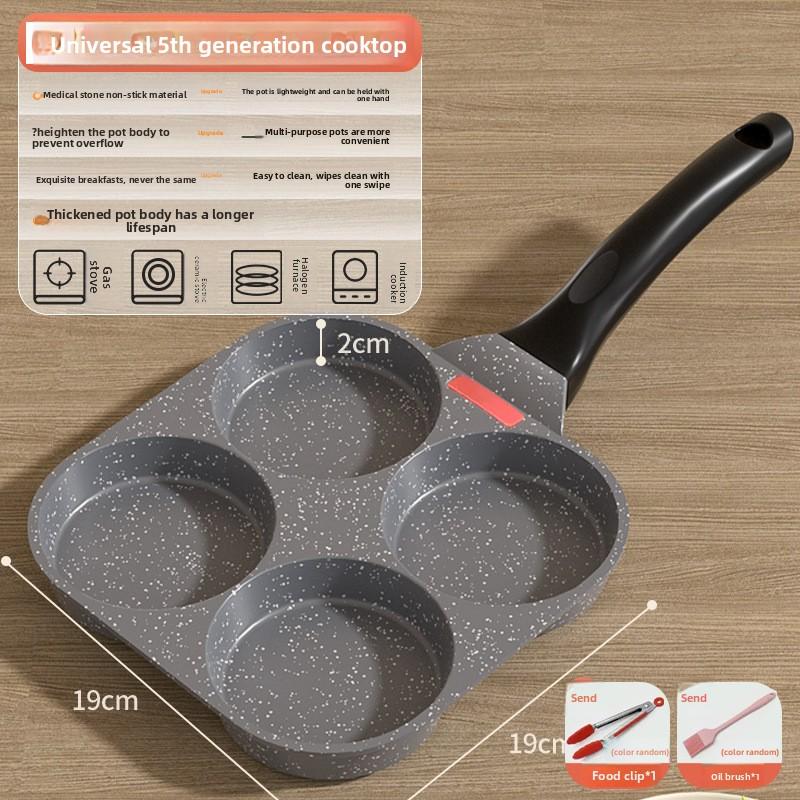 Frying Pan Household Mini Four-Hole Maifanshi Fried Egg Artifact Breakfast Fried Egg Pot Small Egg Burger Pot