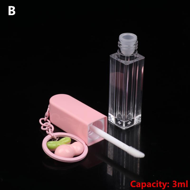 

Lip Glaze Bottle With Keychain Gradient Empty Lipstick Gloss Tube Refillable Liquid Container Bottle Lipgloss Sample Bottle B