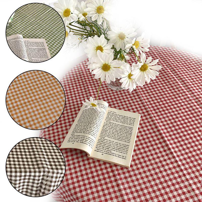 Elegant Ins Korean Style Plaid Tablecloth For Home Decoration And Desk Cloth