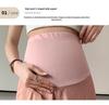 Women's Spring/Summer Maternity Cotton-Linen Stretch Wide-Leg Pants, Loose Fit, Cropped Length