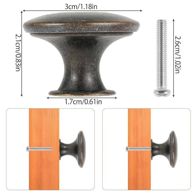 12pcs Cabinet Knobs Durable Zinc Alloy Round Pulls with Screws for Easy Installation