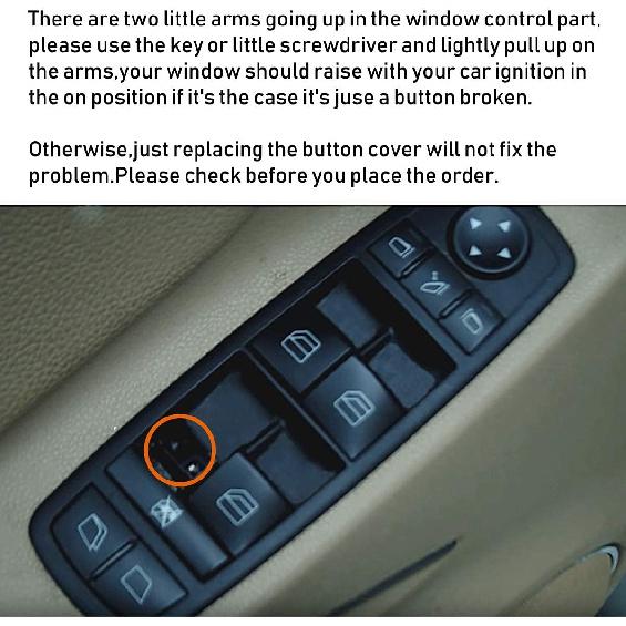Jaronx 2PCS Driver Window Switch Button Covers Compatible with Mercedes Benz, Power Master Window Lift Switch Button Cover Caps Compatible with