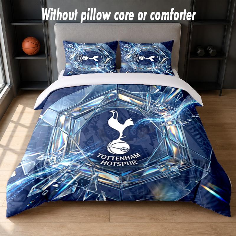 Tottenham Hotspur Design Bed Bedding Set 1 Duvet Cover + 2 Pillowcases Soft Breathable Household Bed Linens
