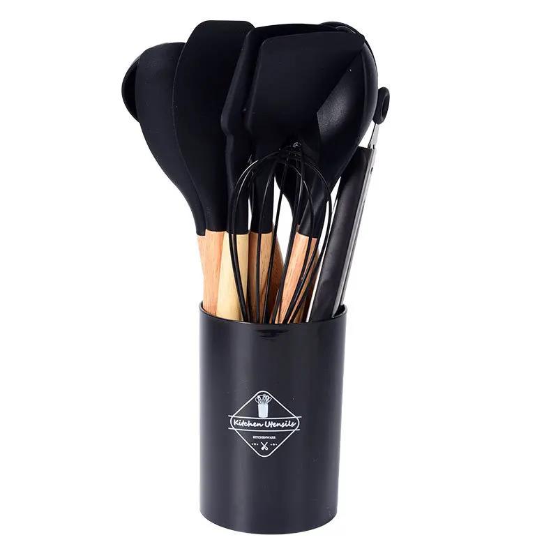 12PCS Food Grade Silicone Kitchen Cookware Utensils Turner Spatula Measuring Spoons Practical Cooking Tool Kitchenware Set