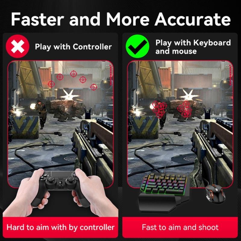 Mouse Adapter Gamepad Mobile Controller Gaming Keyboard Mouse Converter for Mobile Game Adapter