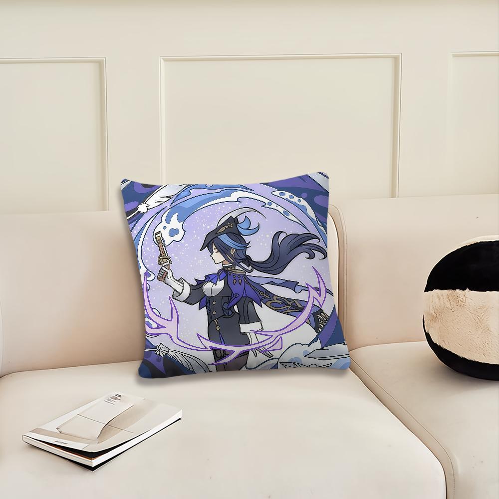 Game Genshin Impact girl a cushion cover Pillow Cover Decoration Room Home Sofa living Office Car Nordic Simplicity