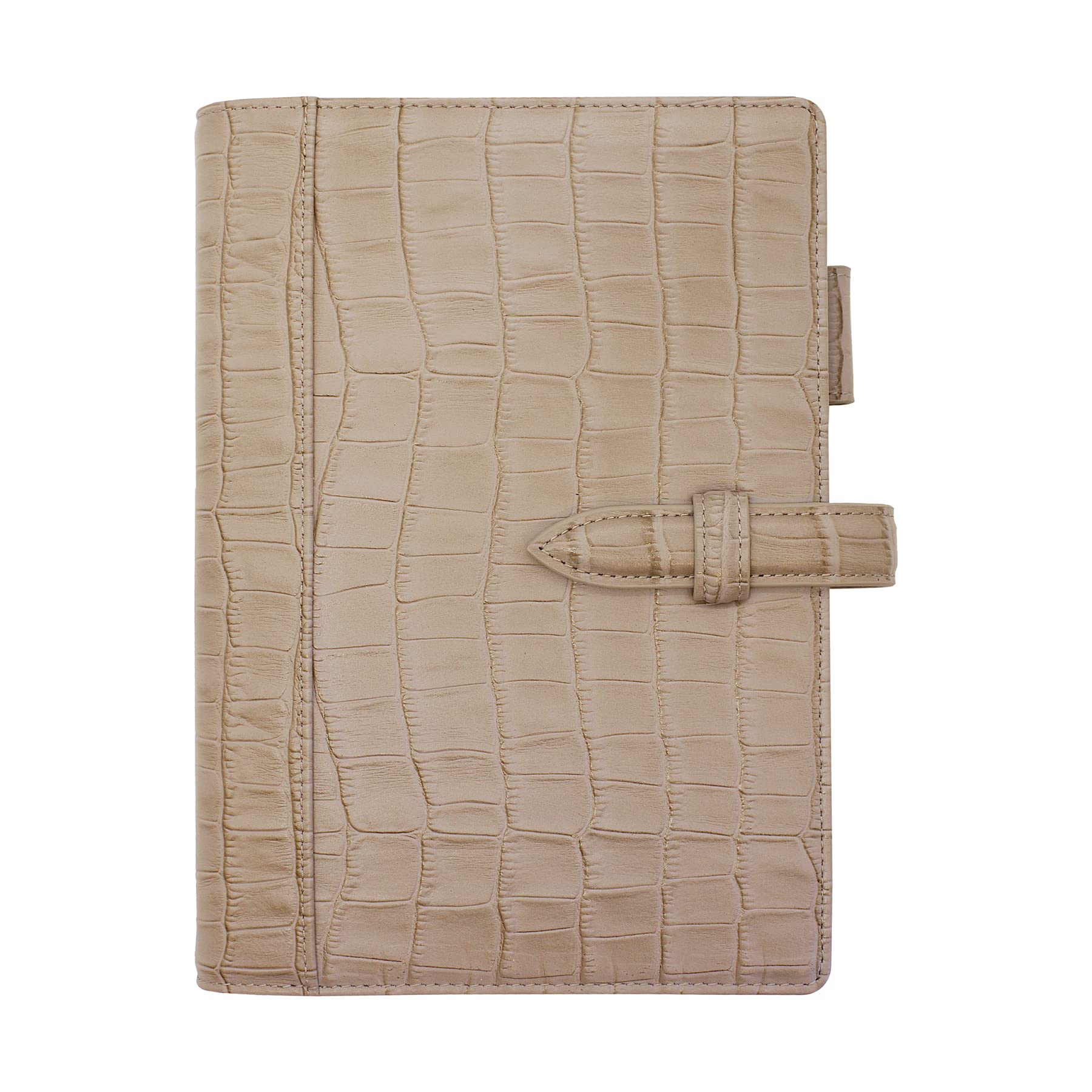 

Compact Crocodile Embossed Leather Binder 20mm with Belt FF65 [Grey]