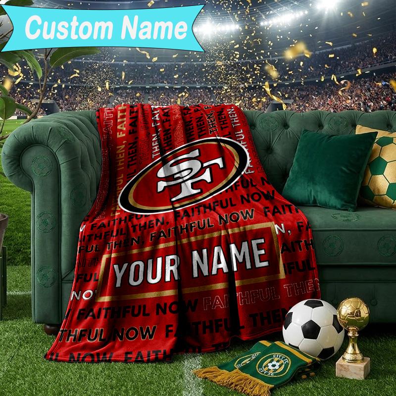 Custom Name Blanket Vintage 49ers Football Blanket Bedding Blanket for Travel, Camping, Living Rooms, Offices, Sofas, Fan Christmas gift