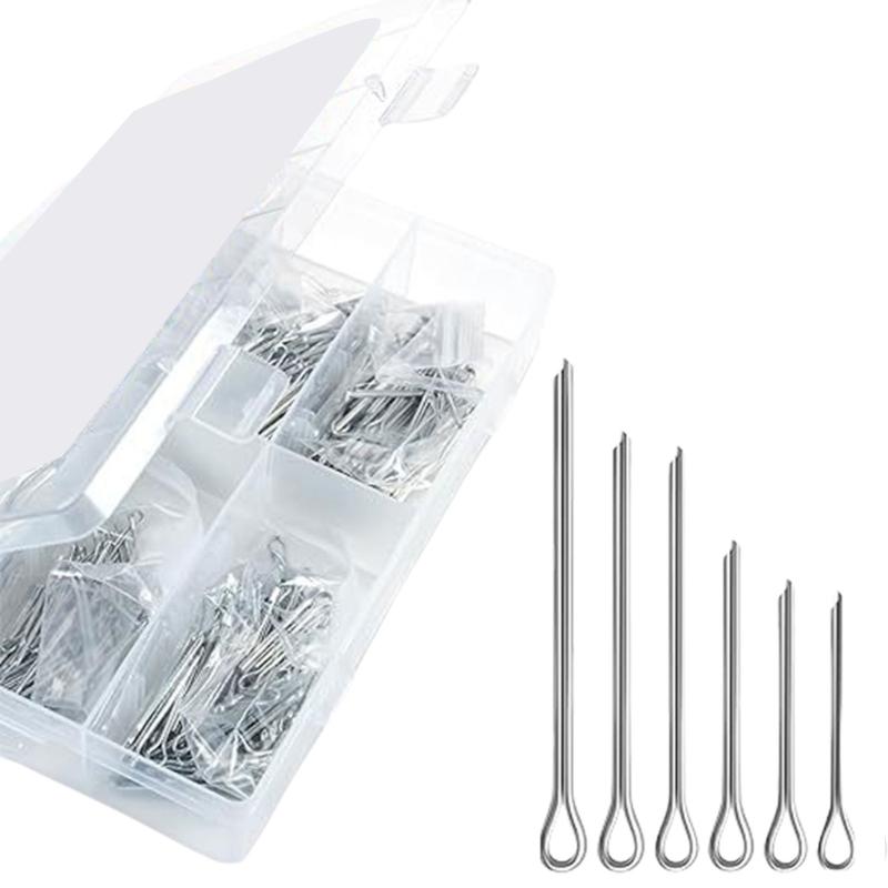 

410Pcs Cotter Pin Split Pin Fastener Hitch Pin 6 Size Rustproof for Trailer Locking Tractors Hardware Pin 1