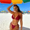 Állítható nyakpántos Európai és Amerikai Stílusú Háromrészes Bikini Fürdőruha Fehérnemű