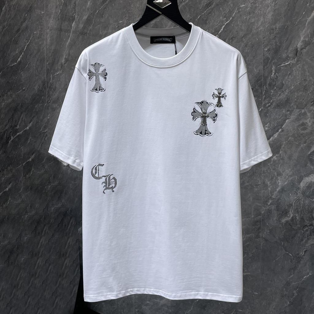 8937 CHROME HEARTS 2026 Summer New High Quality Cotton Round Neck Loose Large Size Men's and Women's T-shirt Couple T-shirt