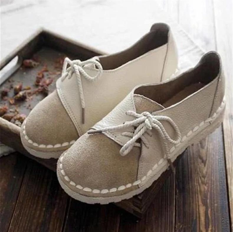 Retro Lace Up Non Slip Casual Women Flats Slip On Half Drag Round Toe Women Flats Spring Autumn Sneakers Ladies Women Shoessui98