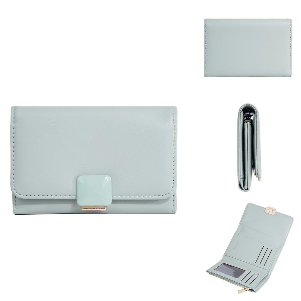 Ladies Wallet Card Holder Pu Leather Zipper Long Style For Daily Use