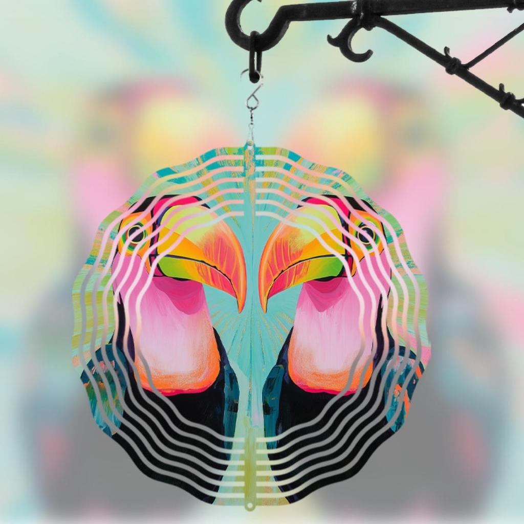 Hanging Wind Chime 25.4cm for Outdoor Garden Decor Spring Summer Dynamic Art Design 360 Rotating Hook No Electricity