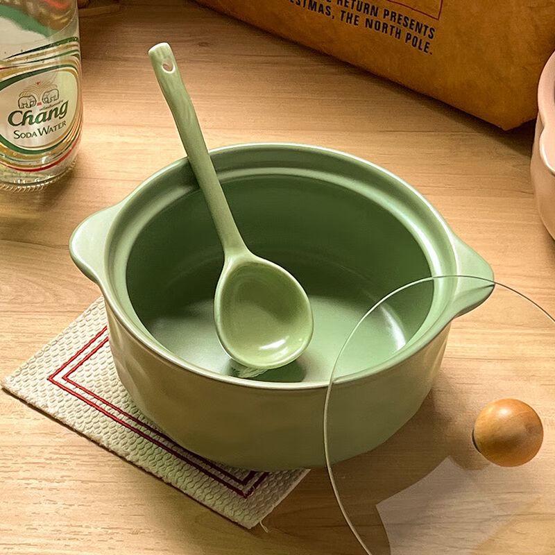 8-inch Korean Ceramic Noodle Bowl with Lid