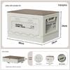 27L Outdoor Folding Storage Box with Wooden Lid
