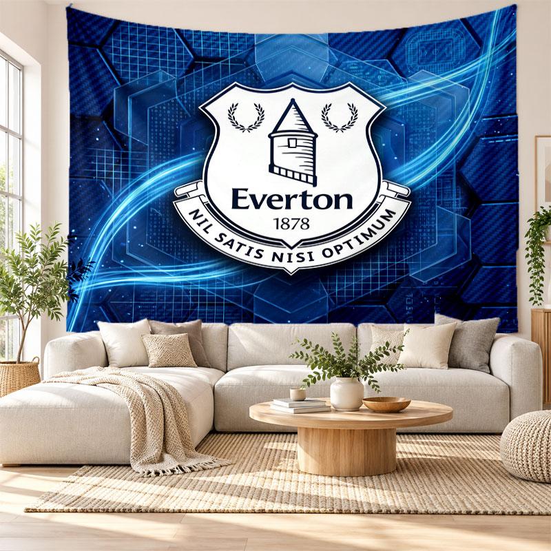 Nástěnná tapiserie Everton Football, Závěsná dekorace na zeď z měkké látky, Dekorativní pozadí pro ložnici, Domácí nástěnné umění