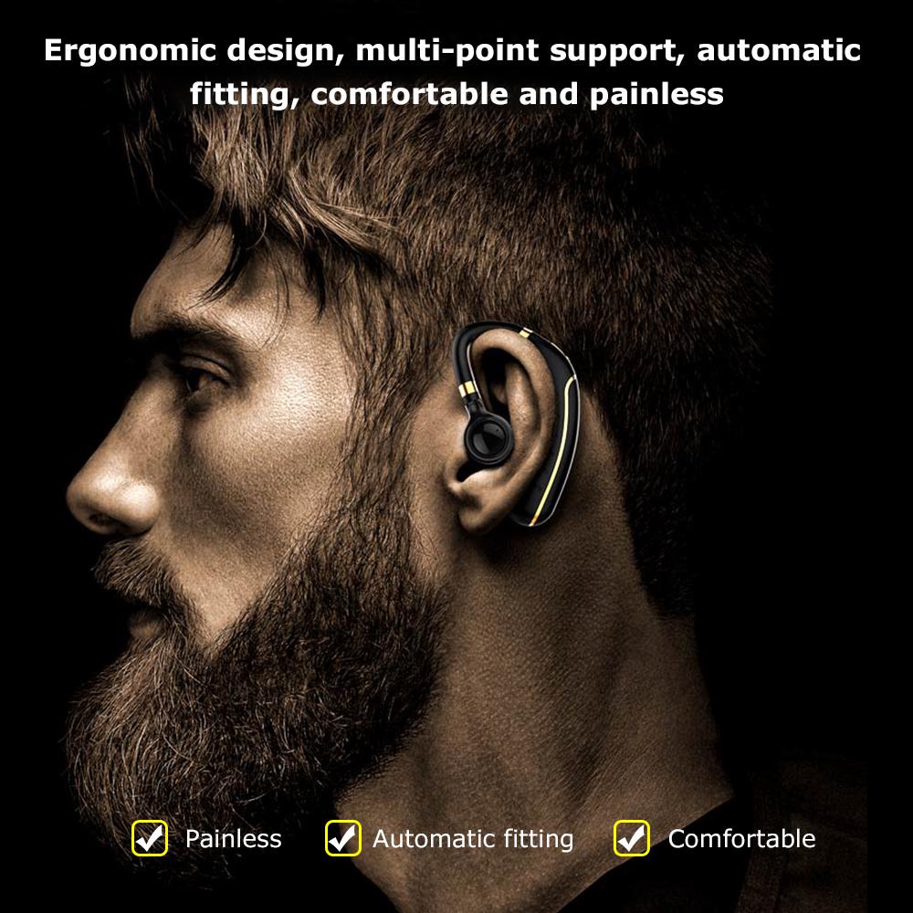 FC1 Business Bluetooth 5.0-Headset, kabellose Kopfhörer, Ohrbügel-Kopfhörer, Geräuschunterdrückung, Freisprecheinrichtung mit Mikrofon, Sprachübertragung 