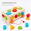 Kids' Wooden Geometric Shape Puzzle & Educational Toy Car with Orchard Picking, Carrot Pulling, and Fishing Game