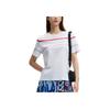 Fila Emerald Series Striped Round Neck Casual Letter Short Sleeve T-Shirt Women T-Shirts White F11W434105F-WT