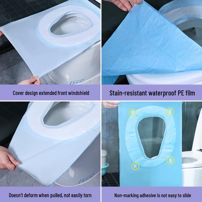 Autumn/Winter Disposable Quilted Waterproof Toilet Seat Cushion - Full Coverage, Lengthened & Thickened for Travel and Business Trips.
