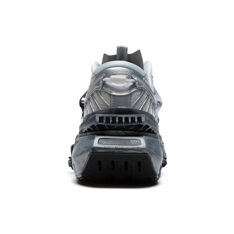 Li Ning Xuan Kong Slay Fabric Synthetic Leather Reflective Non-Slip Wear-Resistant Low-Top Sports Casual Shoes Men Sneakers Gray Silver AZGS019-2