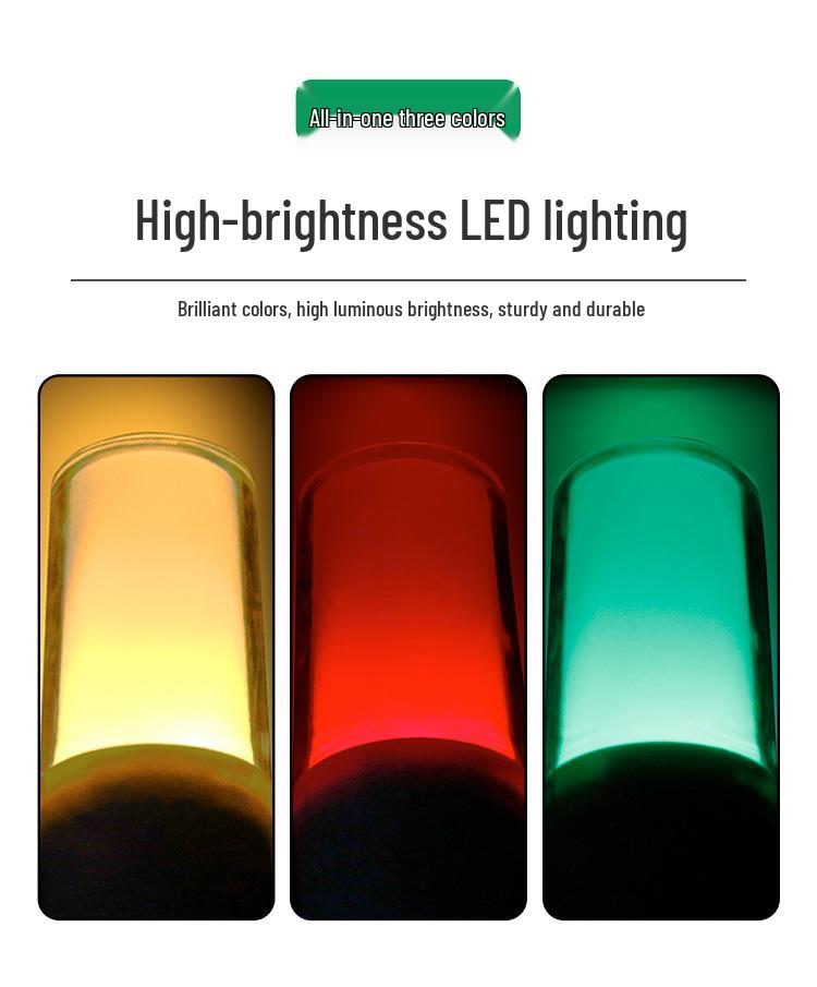 LED Strobe Warning Lamp with Sound & Light, Three-Color Signal for Machine Tools