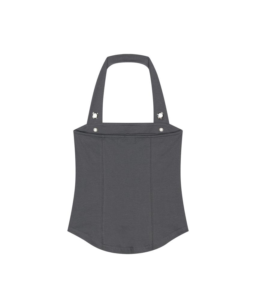 Aejeuyua Drawing Halter Sleeveless Charcoal