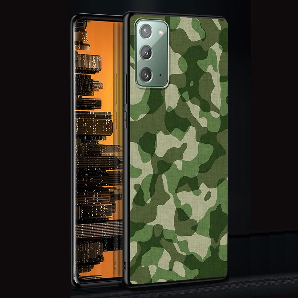 Husă Camouflage cu model pentru Samsung Galaxy Note 20 Ultra 10 Lite 9 8 A53 A52 A12 S22 S21 FE S20 Plus TPU Husă neagră pentru telefon