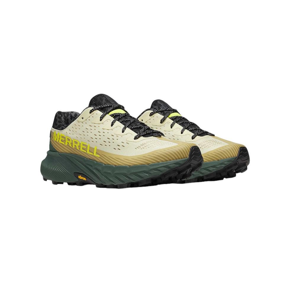 Trail running shoes Merrell beige and green Agility Peak 5