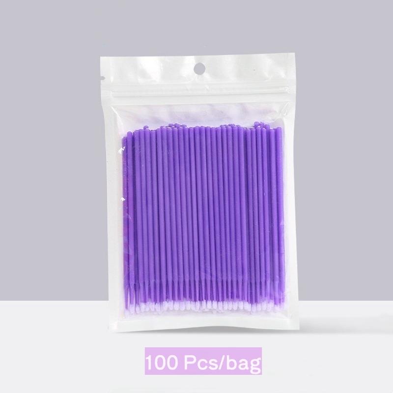 100 Stück/Beutel & 200 Stück/Box Einweg-Mikrobürste Wimpernverlängerung Einzelwimpern Entfernung Tupfer Mikrobürste für Wimpernverlängerung Werkzeuge