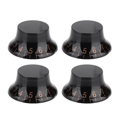 4 Stück Speed Tone Lautstärkereglerknöpfe für EPI LP E-Gitarre (Schwarz+Gold)