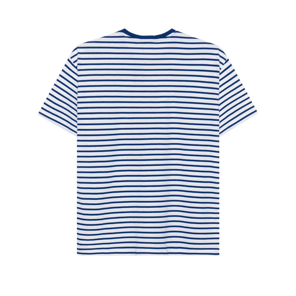 Polo Ralph Lauren SS22 Cartoon Bear Striped Short Sleeve T-Shirt Men Tops Blue 710863010-001