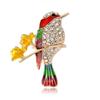 Cute Animal Imitation Bird Brooch Shiny Crystal Metal Sparrow Pigeon Pin Men's and Women's Daily Party Pins Jewelry Gifts