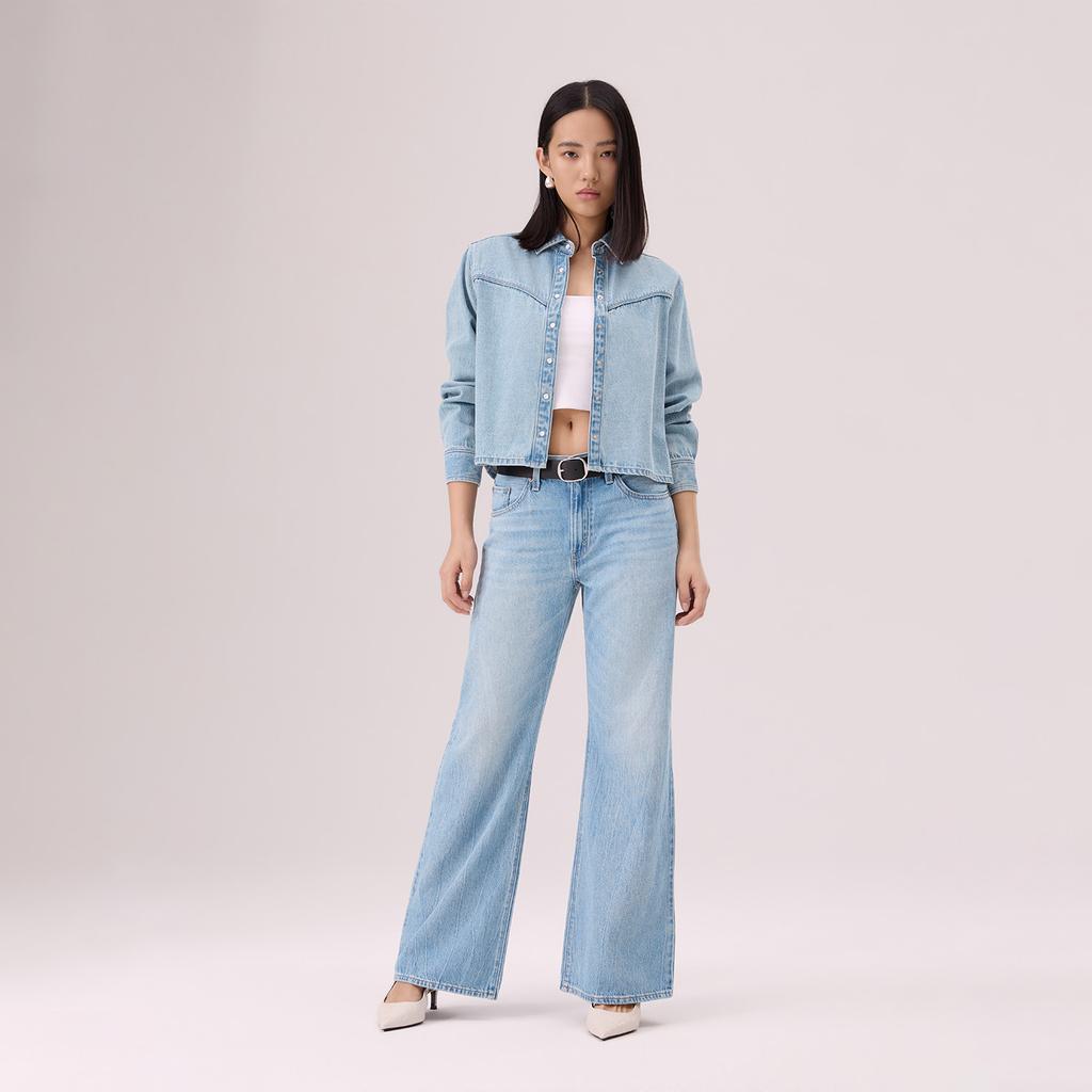 Levis Vintage Soft Casual Comfortable Denim Pointed Collar Long Sleeve Shirt Women shirts 005DW-0001