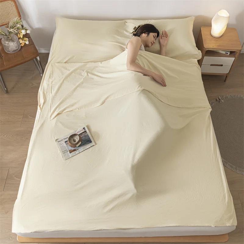 Lightweight Washed Cotton Sleeping Bag Class A Soft Portable Travel Adult Sleeping Bag Travel Hotel Dirty-proof Bed Sheet