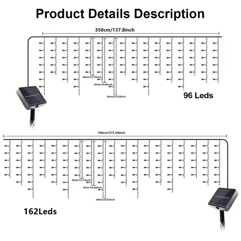 Solar-Powered Christmas LED String Lights for Outdoor Garden and Courtyard Decor