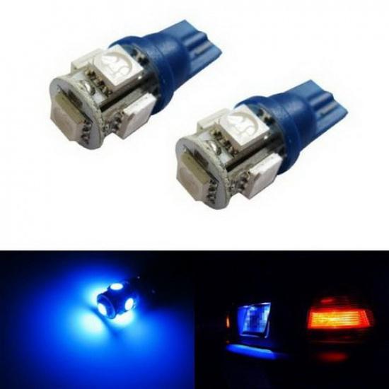 

2 x Deep Blue 360° 5-SMD 168 194 2825 LED Bulbs For License Plate Lights