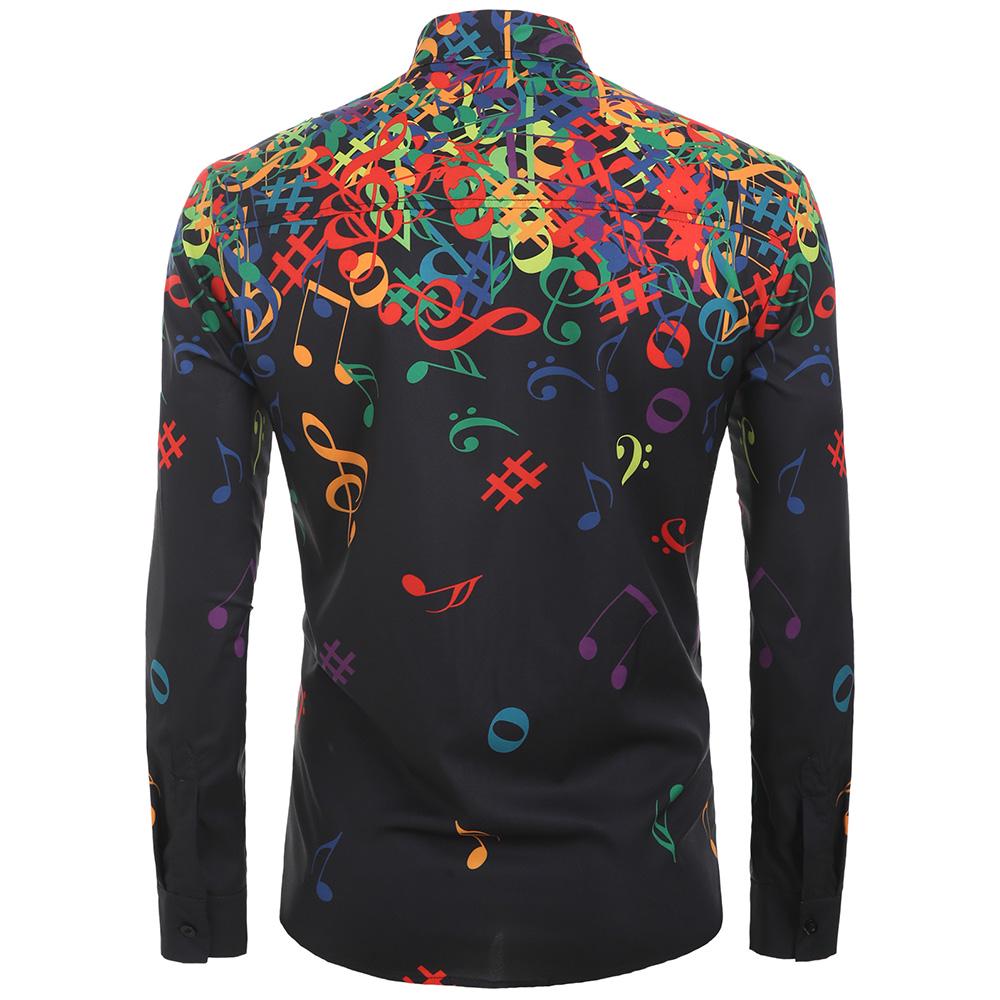 men's shirt with musical notes