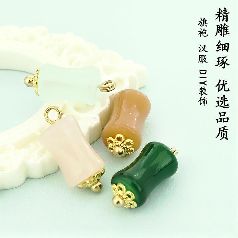 New Chinese Imitation Jade Glass Bracelet Pendant Jewelry Clothing Jewelry Hanfu Song Jin Diy Handmade Accessories Pendant