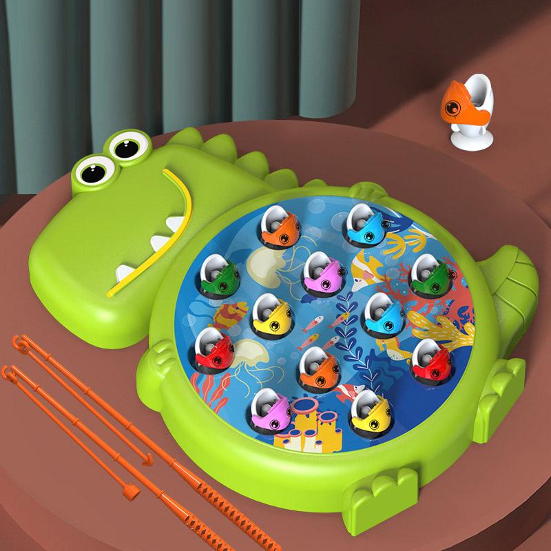 Imitation Magnetic Dinosaur Fishing Plate Toys Play Rod Game Toys For Children Baby Montessori With Rod Kids Educational Gift